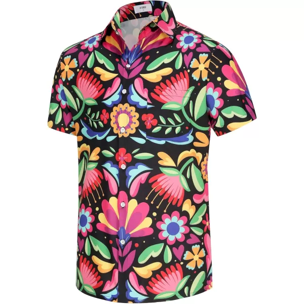KYKU Mexico Shirt for Men Funny Beach Shirts Hawaiian Button Down Short Sleeve