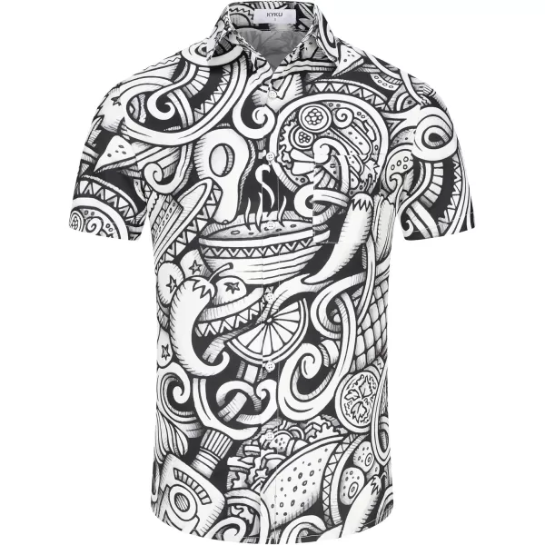 KYKU Mexico Shirt for Men Funny Beach Shirts Hawaiian Button Down Short Sleeve