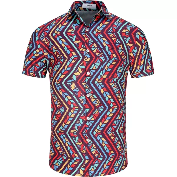 KYKU Mexico Shirt for Men Funny Beach Shirts Hawaiian Button Down Short Sleeve