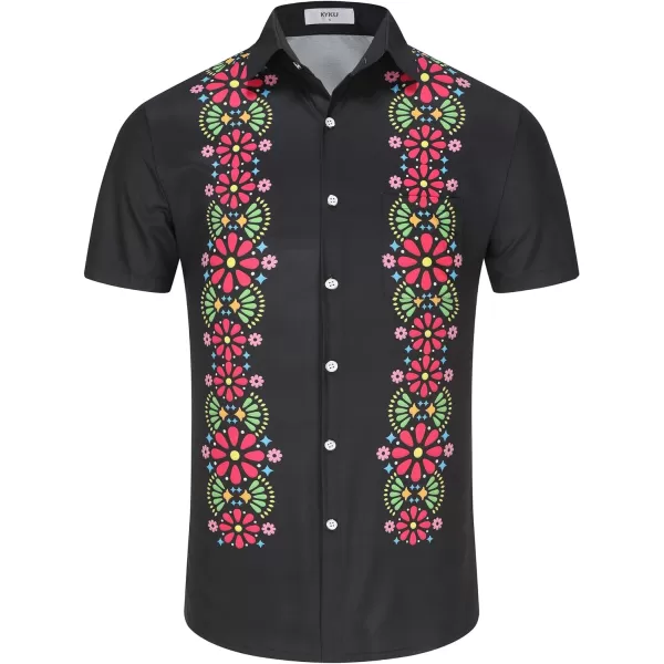 KYKU Mexico Shirt for Men Funny Beach Shirts Hawaiian Button Down Short Sleeve