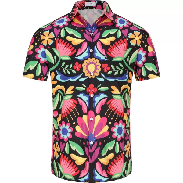KYKU Mexico Shirt for Men Funny Beach Shirts Hawaiian Button Down Short Sleeve