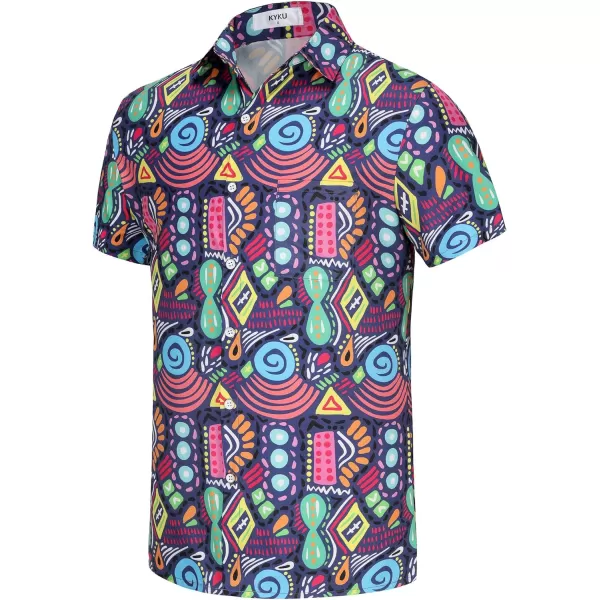 KYKU Mexico Shirt for Men Funny Beach Shirts Hawaiian Button Down Short Sleeve