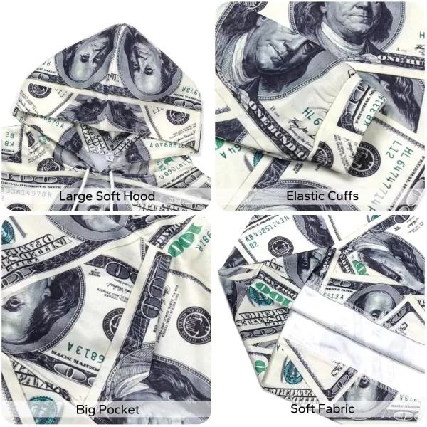 KYKU Money Hoodie Funny Sweatshirts for Men Hoodies Dollar Pullover 3D Clothing