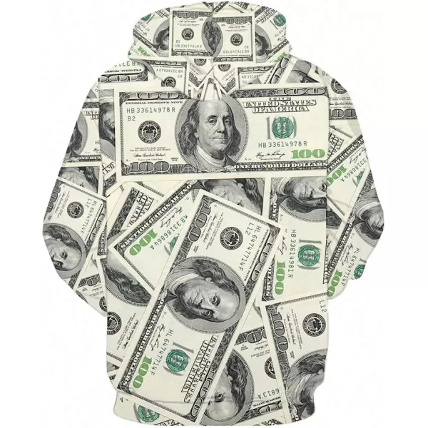KYKU Money Hoodie Funny Sweatshirts for Men Hoodies Dollar Pullover 3D Clothing