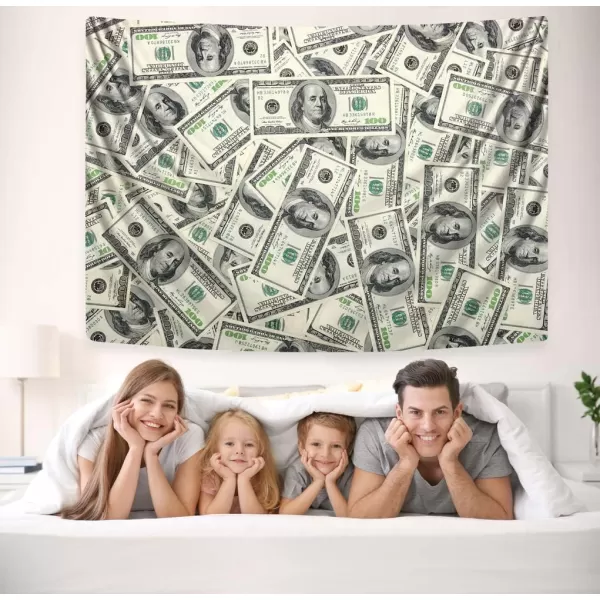 KYKU Money Tapestry Wall Hanging Pale Green Grey Benjamin Franklin 100 Dollar Bill Tapestry for Bedroom Living Room Dorm Decor 