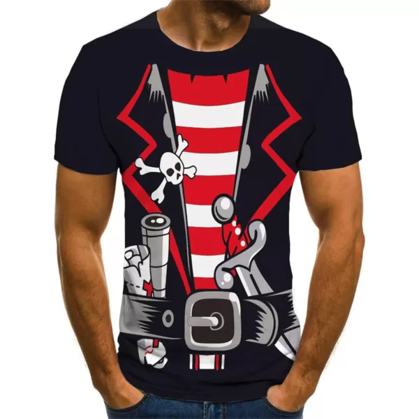 KYKU Pirate Costume Men Accessories Halloween T Shirts Funny Cruise Pirates T-Shirt