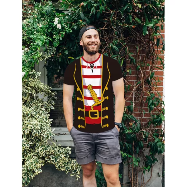 KYKU Pirate Costume Men Accessories Halloween T Shirts Funny Cruise Pirates T-Shirt