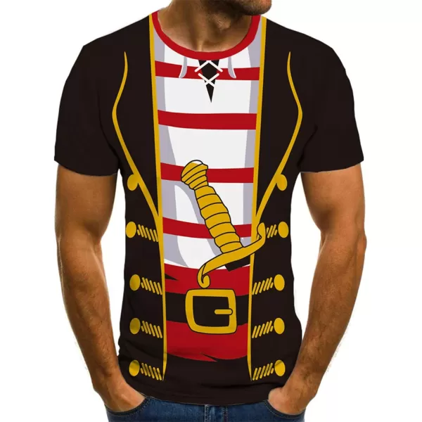 KYKU Pirate Costume Men Accessories Halloween T Shirts Funny Cruise Pirates T-Shirt