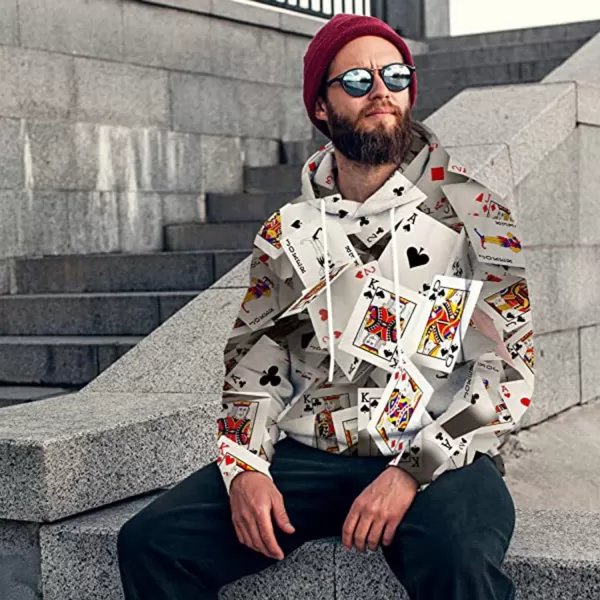 KYKU Poker Hoodies for Men 3D Hoodie Las Vegas Funny Hoody Print Sweatshirt