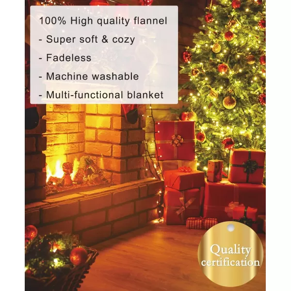KYKU Queen Size Christmas Throw Blanket Soft Holiday Blankets Sherpa Plush Vacation Xmas Blankets Comfy Warm Pattern Gifts for Adults, Men, Women, Kids 