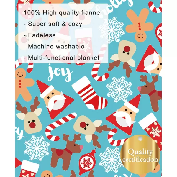 KYKU Queen Size Christmas Throw Blanket Soft Holiday Blankets Sherpa Plush Vacation Xmas Blankets Comfy Warm Pattern Gifts for Adults, Men, Women, Kids 