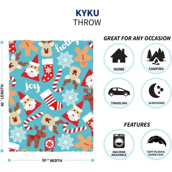 KYKU Queen Size Christmas Throw Blanket Soft Holiday Blankets Sherpa Plush Vacation Xmas Blankets Comfy Warm Pattern Gifts for Adults, Men, Women, Kids 