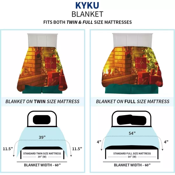 KYKU Queen Size Christmas Throw Blanket Soft Holiday Blankets Sherpa Plush Vacation Xmas Blankets Comfy Warm Pattern Gifts for Adults, Men, Women, Kids 