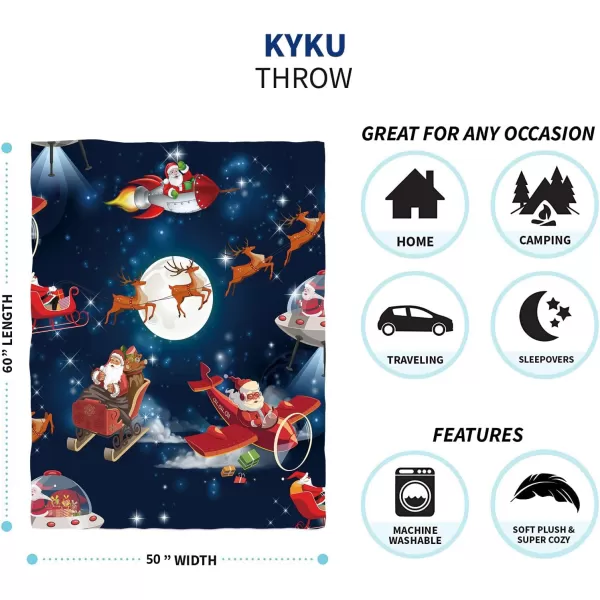KYKU Queen Size Christmas Throw Blanket Soft Holiday Blankets Sherpa Plush Vacation Xmas Blankets Comfy Warm Pattern Gifts for Adults, Men, Women, Kids 