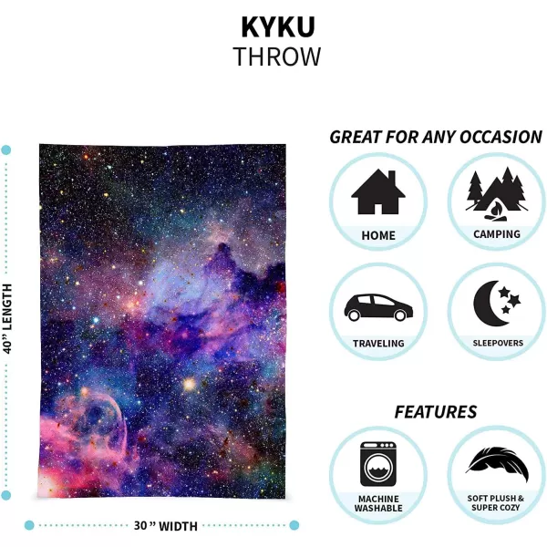 KYKU Soft Galaxy Blanket Full Size Fleece Purple Nebula Throw Blanket Universe Small Outer Space Adult and Child Comfy Home for Living Room Sofa Nap Cozy Pretty Abstract Art Printed Design Gifts