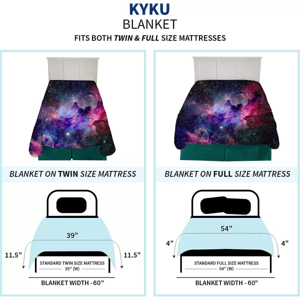 KYKU Soft Galaxy Blanket Full Size Fleece Purple Nebula Throw Blanket Universe Small Outer Space Adult and Child Comfy Home for Living Room Sofa Nap Cozy Pretty Abstract Art Printed Design Gifts