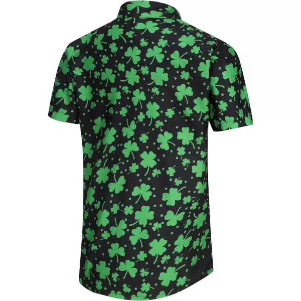 KYKU St Patricks Day Shirt Mens Hawaiian Shirts Short Sleeve Green Button Up Top