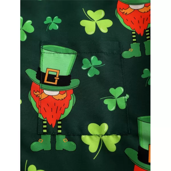 KYKU St Patricks Day Shirt Mens Hawaiian Shirts Short Sleeve Green Button Up Top