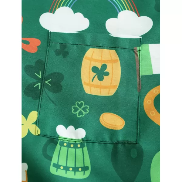 KYKU St Patricks Day Shirt Mens Hawaiian Shirts Short Sleeve Green Button Up Top