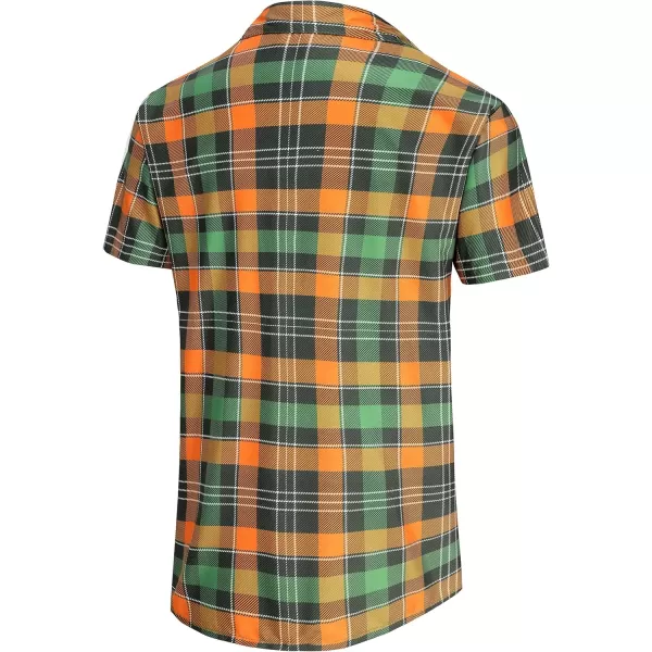 KYKU St Patricks Day Shirt Mens Hawaiian Shirts Short Sleeve Green Button Up Top