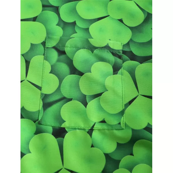 KYKU St Patricks Day Shirt Mens Hawaiian Shirts Short Sleeve Green Button Up Top