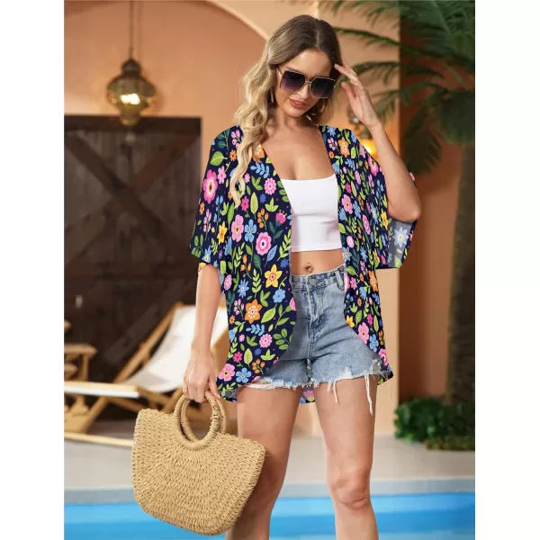 KYKU Summer Kimonos for Women Casual Hawaiian Tropical Floral Tops