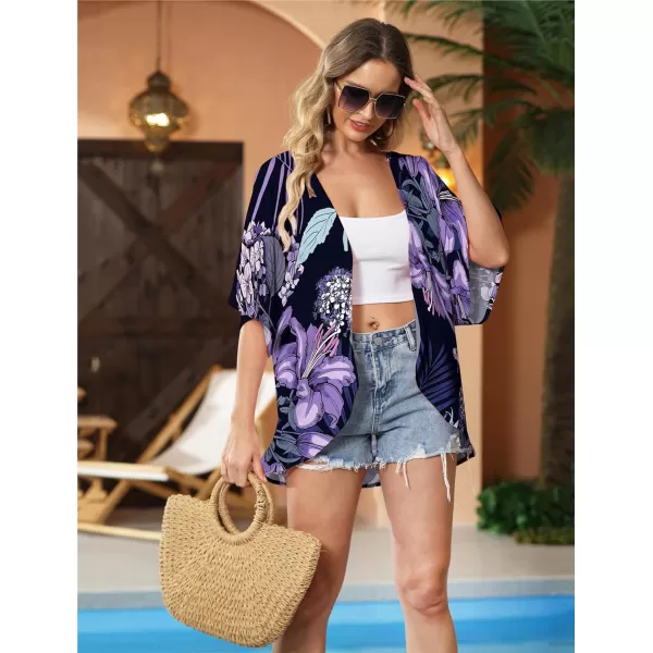 KYKU Summer Kimonos for Women Casual Hawaiian Tropical Floral Tops