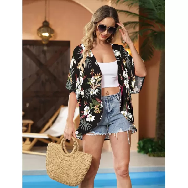 KYKU Summer Kimonos for Women Casual Hawaiian Tropical Floral Tops