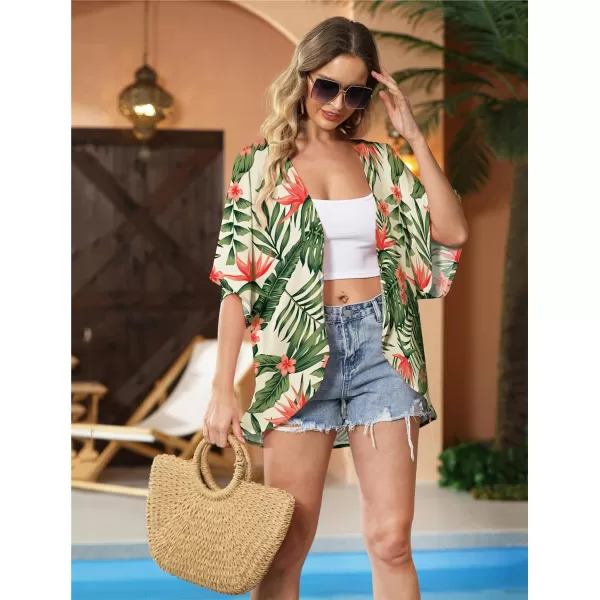 KYKU Summer Kimonos for Women Casual Hawaiian Tropical Floral Tops