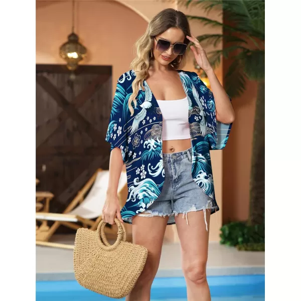 KYKU Summer Kimonos for Women Casual Hawaiian Tropical Floral Tops
