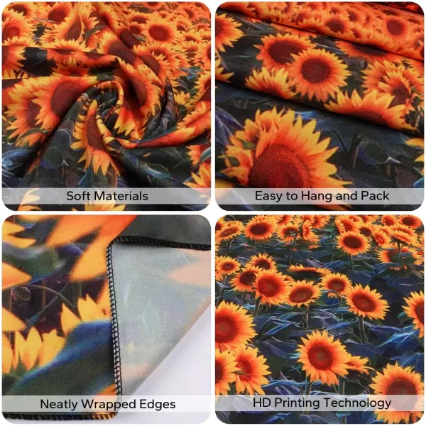 KYKU Sunflower Tapestry Wall Hanging Sunset Sunflowers Field Tapestry Golden Yellow Sunflowers Tapestries Warm Yellow Floral Plant Tapestry For Living Room Dorm Decor 