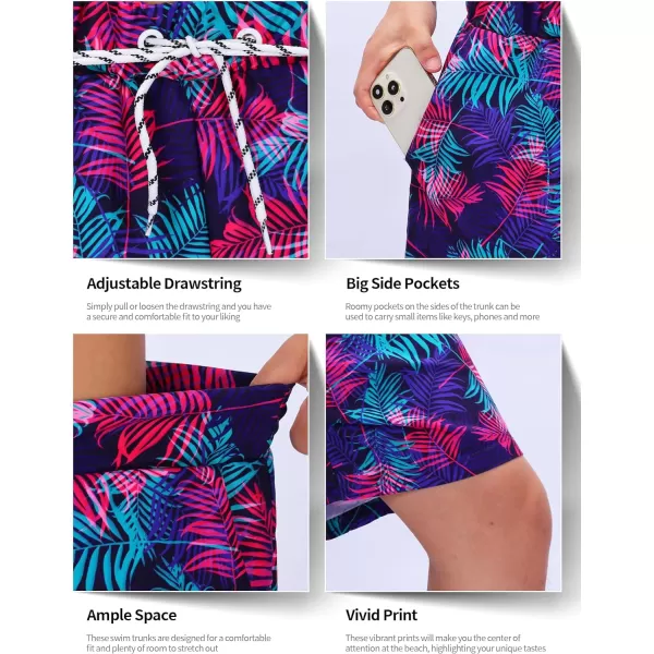 KYKU Swimming Trunks Men Swim Shorts Swimwear Beachwear Board Shorts with Pocket