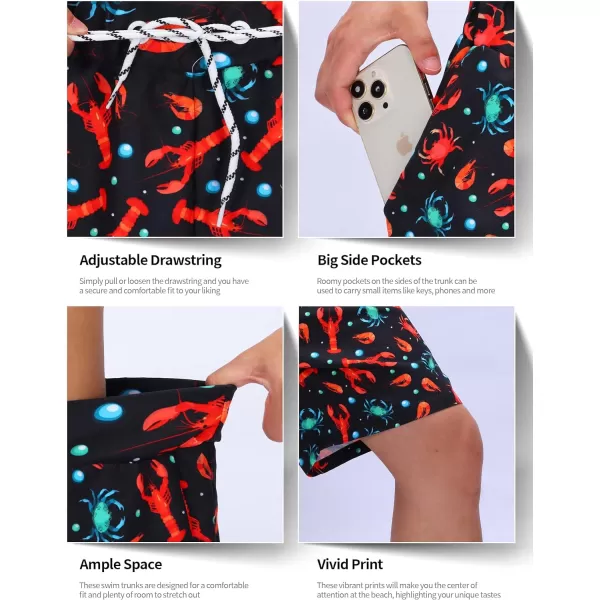 KYKU Swimming Trunks Men Swim Shorts Swimwear Beachwear Board Shorts with Pocket
