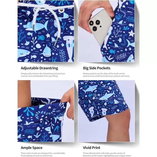 KYKU Swimming Trunks Men Swim Shorts Swimwear Beachwear Board Shorts with Pocket