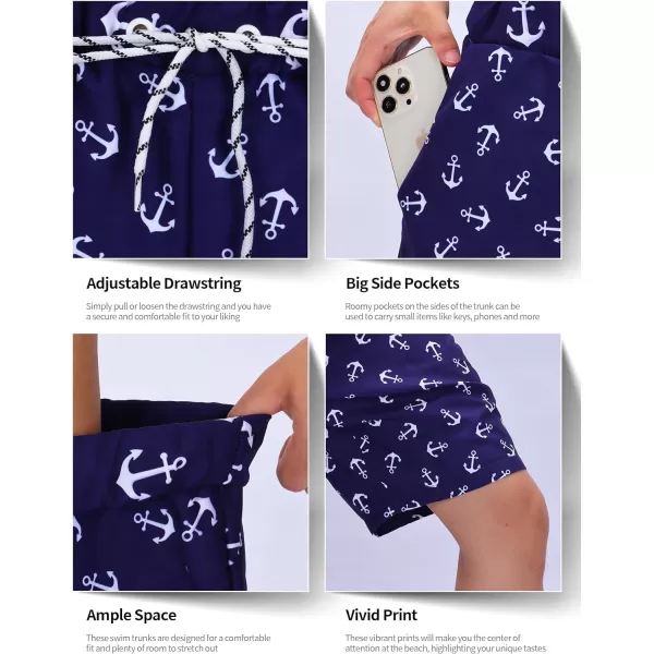 KYKU Swimming Trunks Men Swim Shorts Swimwear Beachwear Board Shorts with Pocket