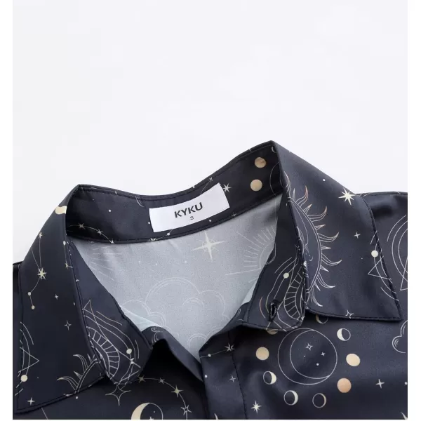 KYKU Womens Button Down Hawaiian Shirt Casual Fashion Shirts Summer Blouses
