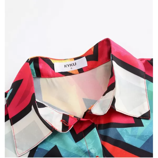 KYKU Womens Button Down Hawaiian Shirt Casual Fashion Shirts Summer Blouses