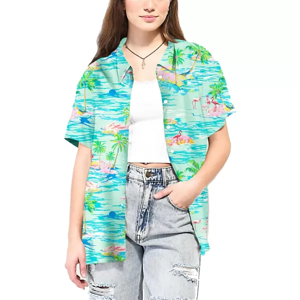 KYKU Womens Button Down Hawaiian Shirt Casual Fashion Shirts Summer Blouses