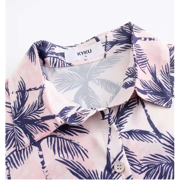 KYKU Womens Button Down Hawaiian Shirt Casual Fashion Shirts Summer Blouses