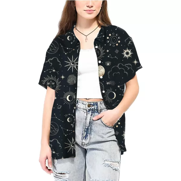 KYKU Womens Button Down Hawaiian Shirt Casual Fashion Shirts Summer Blouses