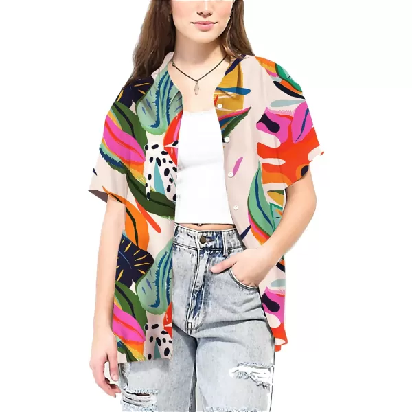 KYKU Womens Button Down Hawaiian Shirt Casual Fashion Shirts Summer Blouses