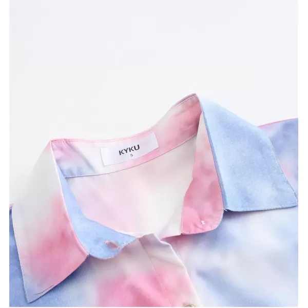 KYKU Womens Button Down Hawaiian Shirt Casual Fashion Shirts Summer Blouses