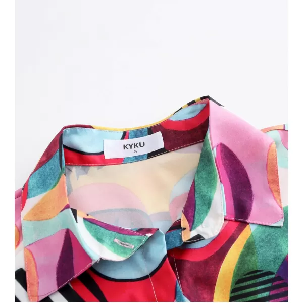 KYKU Womens Button Down Hawaiian Shirt Casual Fashion Shirts Summer Blouses