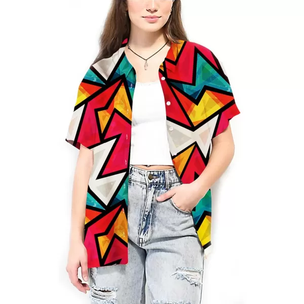 KYKU Womens Button Down Hawaiian Shirt Casual Fashion Shirts Summer Blouses