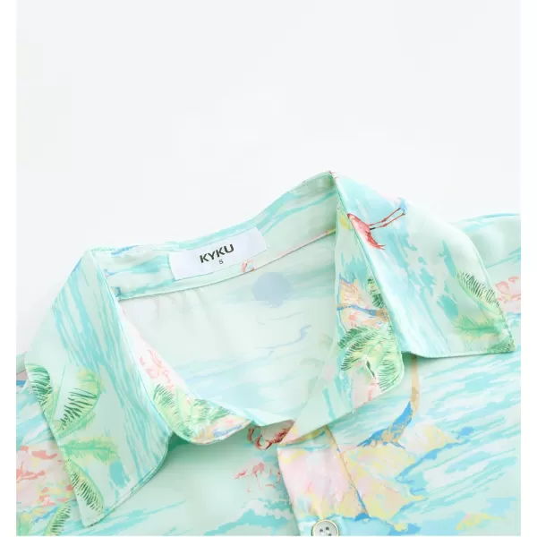 KYKU Womens Button Down Hawaiian Shirt Casual Fashion Shirts Summer Blouses