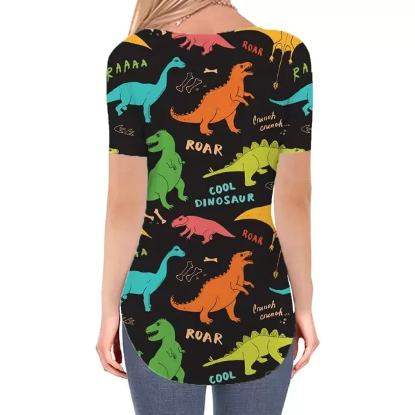 KYKU Womens Dinosaur T Shirt Cute Dino Tshirts Funny Animal V Neck Clothing