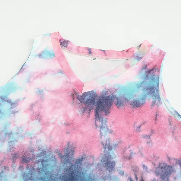 KYKU Women's Tank Top Summer Sleeveless T Shirt Casual V Neck Curved Hem Blouses