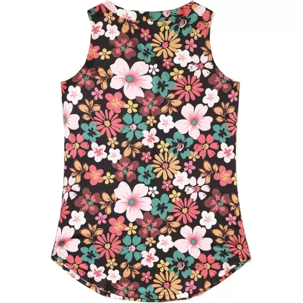 KYKU Women's Tank Top Summer Sleeveless T Shirt Casual V Neck Curved Hem Blouses