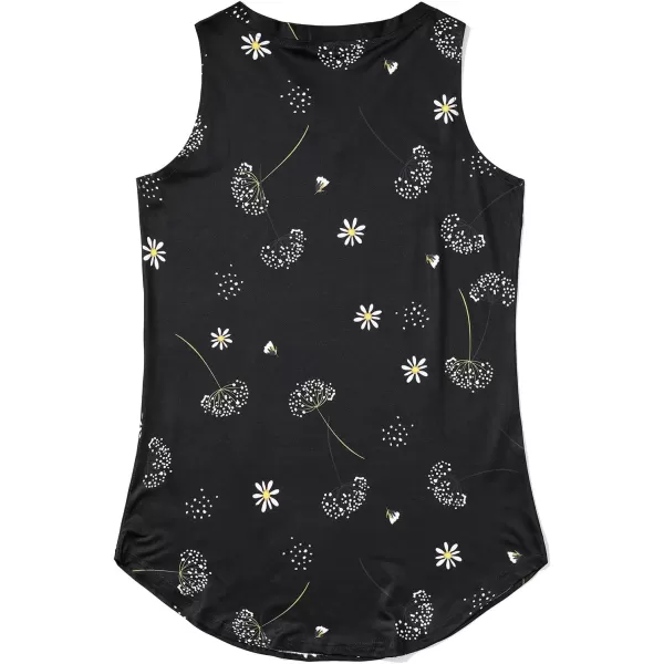 KYKU Women's Tank Top Summer Sleeveless T Shirt Casual V Neck Curved Hem Blouses