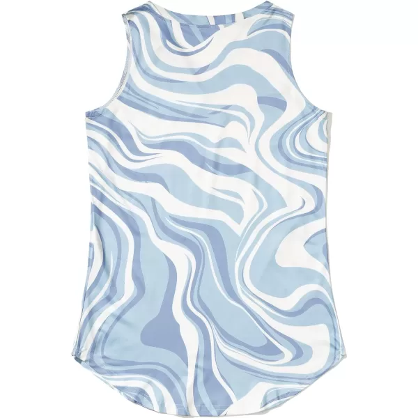 KYKU Women's Tank Top Summer Sleeveless T Shirt Casual V Neck Curved Hem Blouses